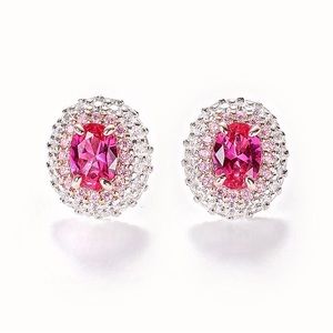 A pair of pomegranate red rings, good quality, inexpensive